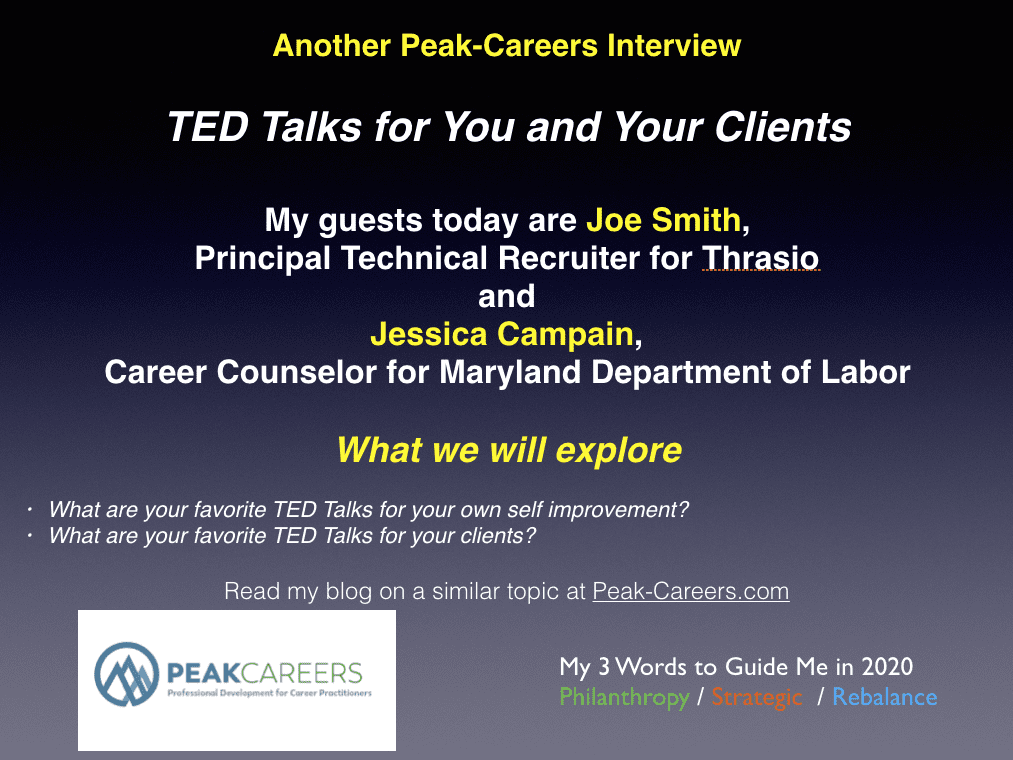 TED Talks for career practitioners