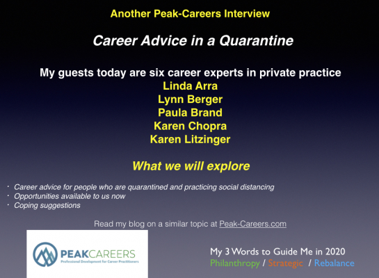 career advice in quarantine